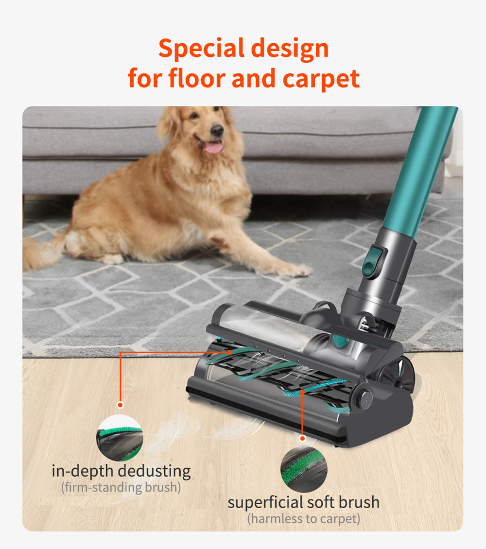 Ultenic U11 Cordless Vacuum Cleaner 25KPa Suction with Rechargeable Stand Holder LED Display & Removable Battery 3 Adjustable Modes 55mins Runtime - Green