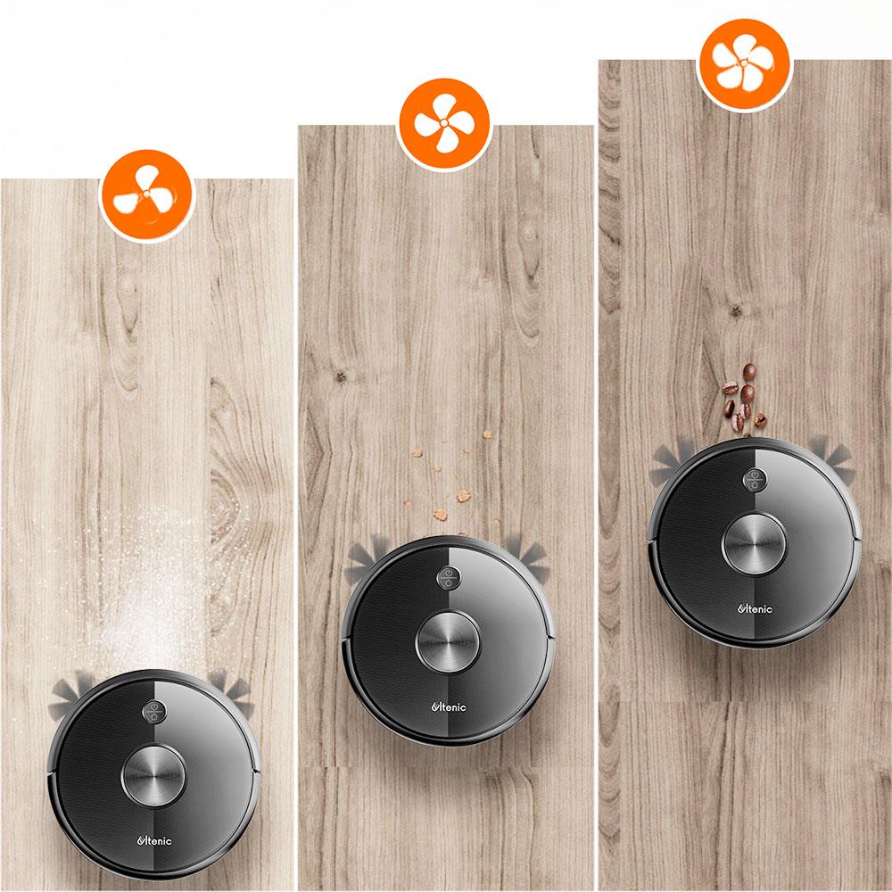 Proscenic Ultenic D5S Pro Robot Vacuum Cleaner 2 in 1 Sweeping and Mopping 2200Pa Suction Wi-Fi & Alexa Control Super-Thin Auto Carpet Boost 600ML Large Dustbox Self-Charging Robotic Vacuum Cleaner for Pet Hairs Hardwood Carpets - Black