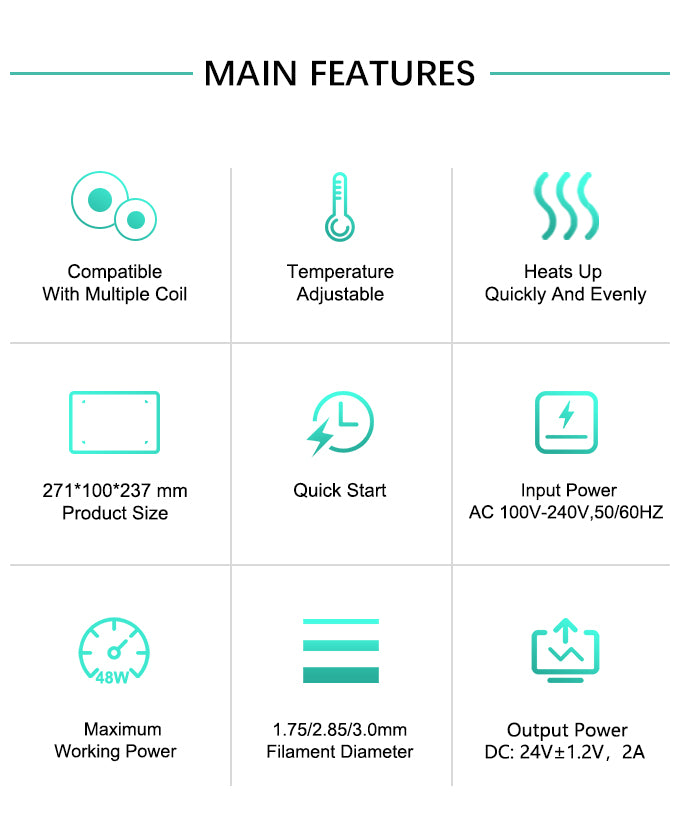 SUNLU S1 3D Filament Dryer, Compatible with 1.75mm, 2.85mm, 3.00mm Filament, Maximum Capacity 210 x 85 mm
