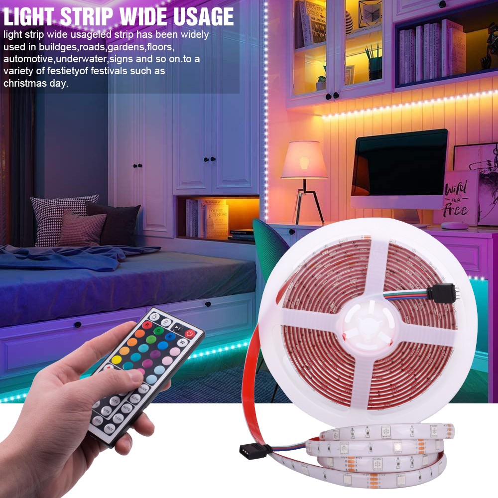 12V-5050 RGB Remote & Bluetooth Control 5 Meters 44 Keys 150 Lights 24W Light Strip Epoxy Waterproof Version