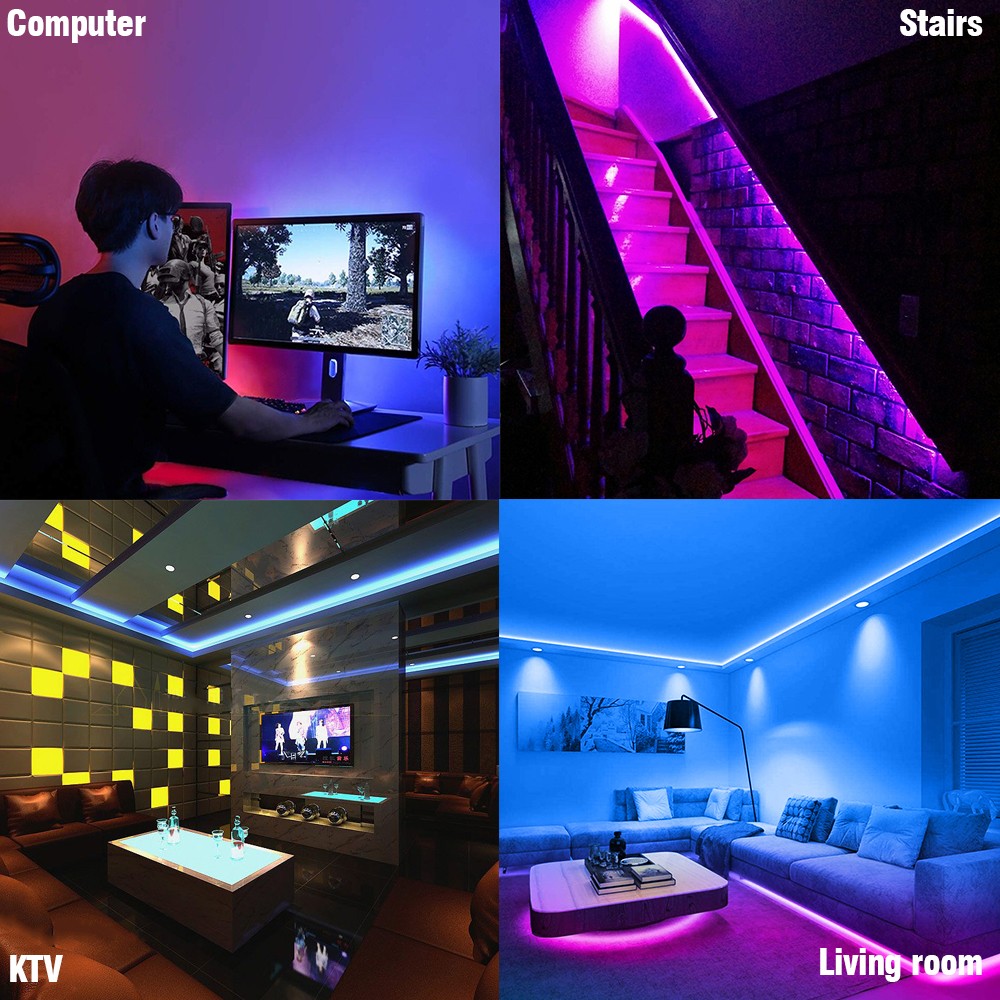 12V-5050 RGB Remote & Bluetooth Control 5 Meters 44 Keys 150 Lights 24W Light Strip Epoxy Waterproof Version
