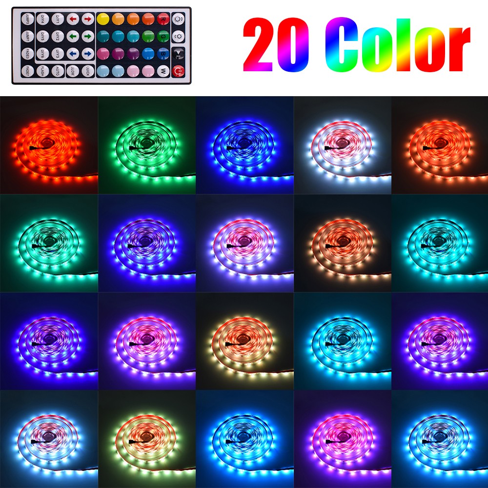 12V-5050 RGB Remote & Bluetooth Control 5 Meters 44 Keys 150 Lights 24W Light Strip Epoxy Waterproof Version