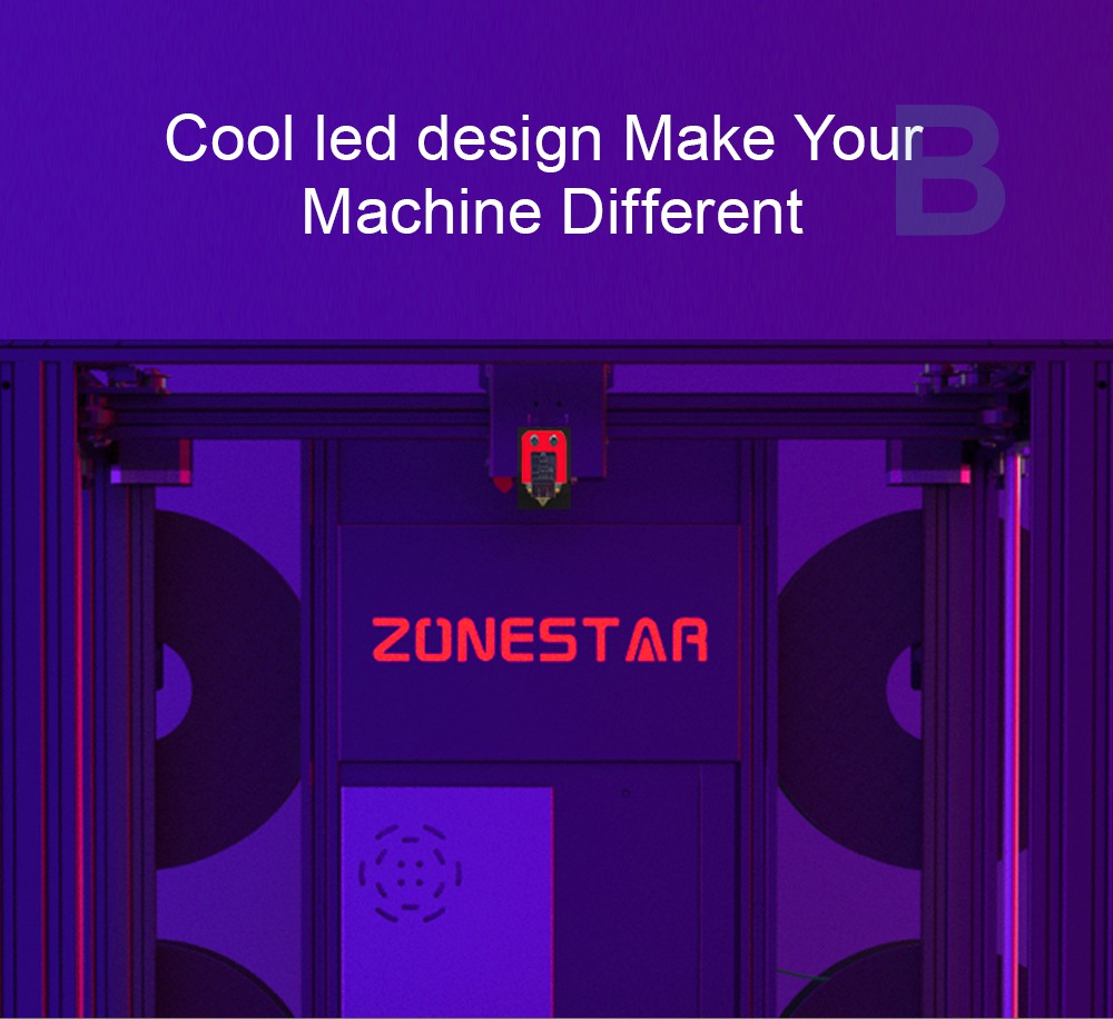 Zonestar Z9V5 MK3 4 Extruders Multicolor 3D Printer, Auto Leveling, Magnetic Bed, Resume Printing, 300*300*400mm
