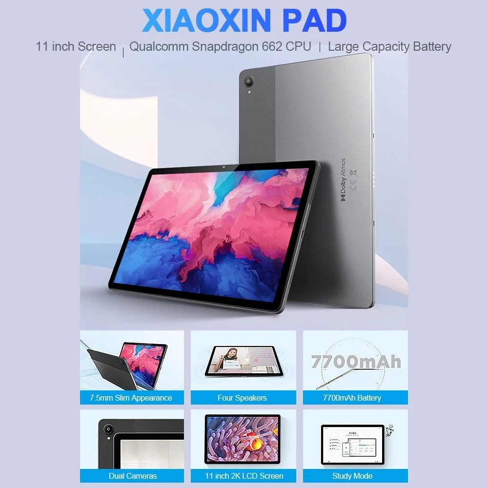 Global Firmware Lenovo Xiaoxin Pad WIFI Snapdragon Octa Core 4GB RAM 64GB ROM Tablet Android 10 11 Inch