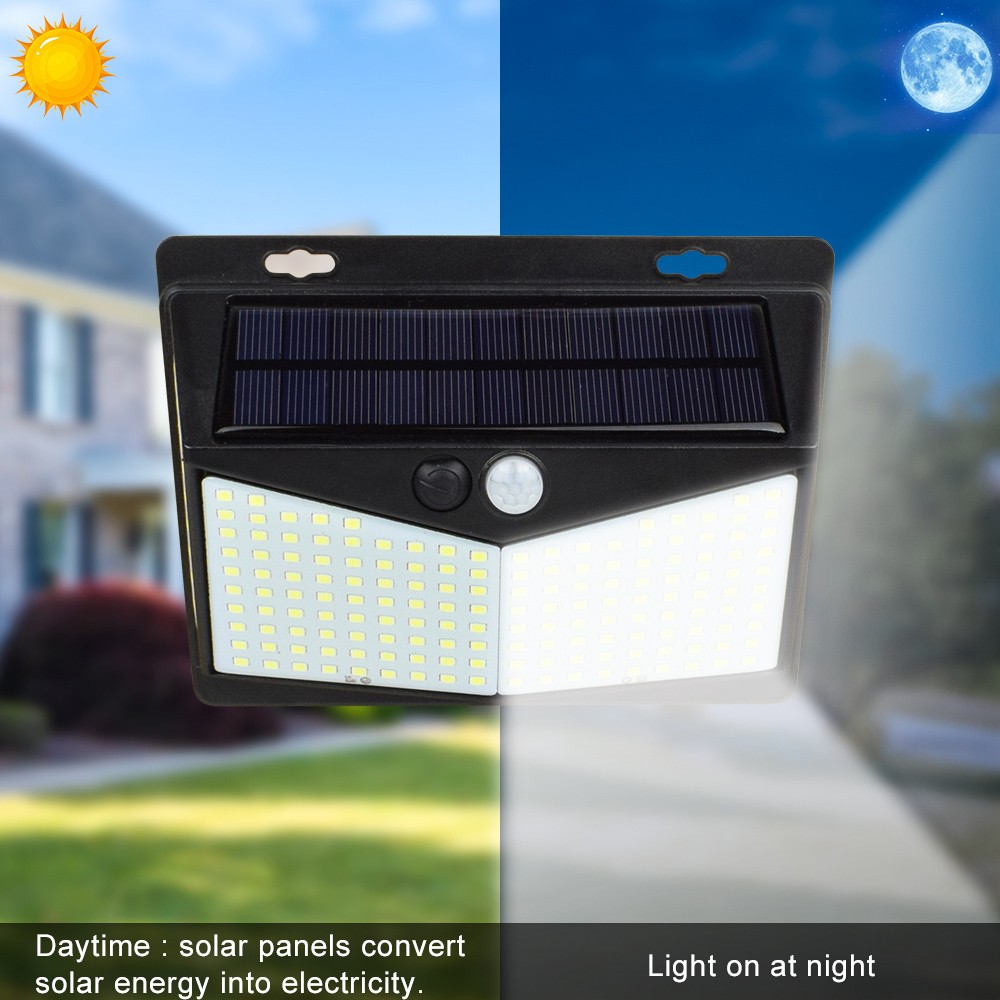 208 LED Solar PIR Automatic Human Body Induction Garden Waterproof Outdoor Wall Light 3W Solar Panel: 5.5V Lumens