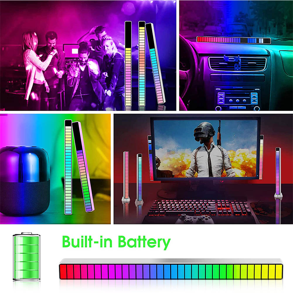 Outlet 🤩 2Pcs Rhythm Light 32Bit RGB Voice-Activated Music Atmosphere with  App Control 🛒