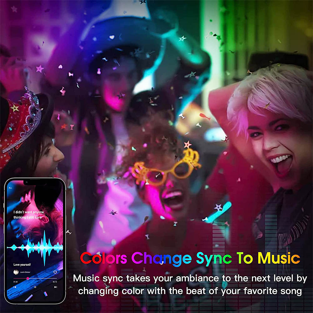 2Pcs Rhythm Light 32Bit RGB Voice-Activated Music Atmosphere with App Control