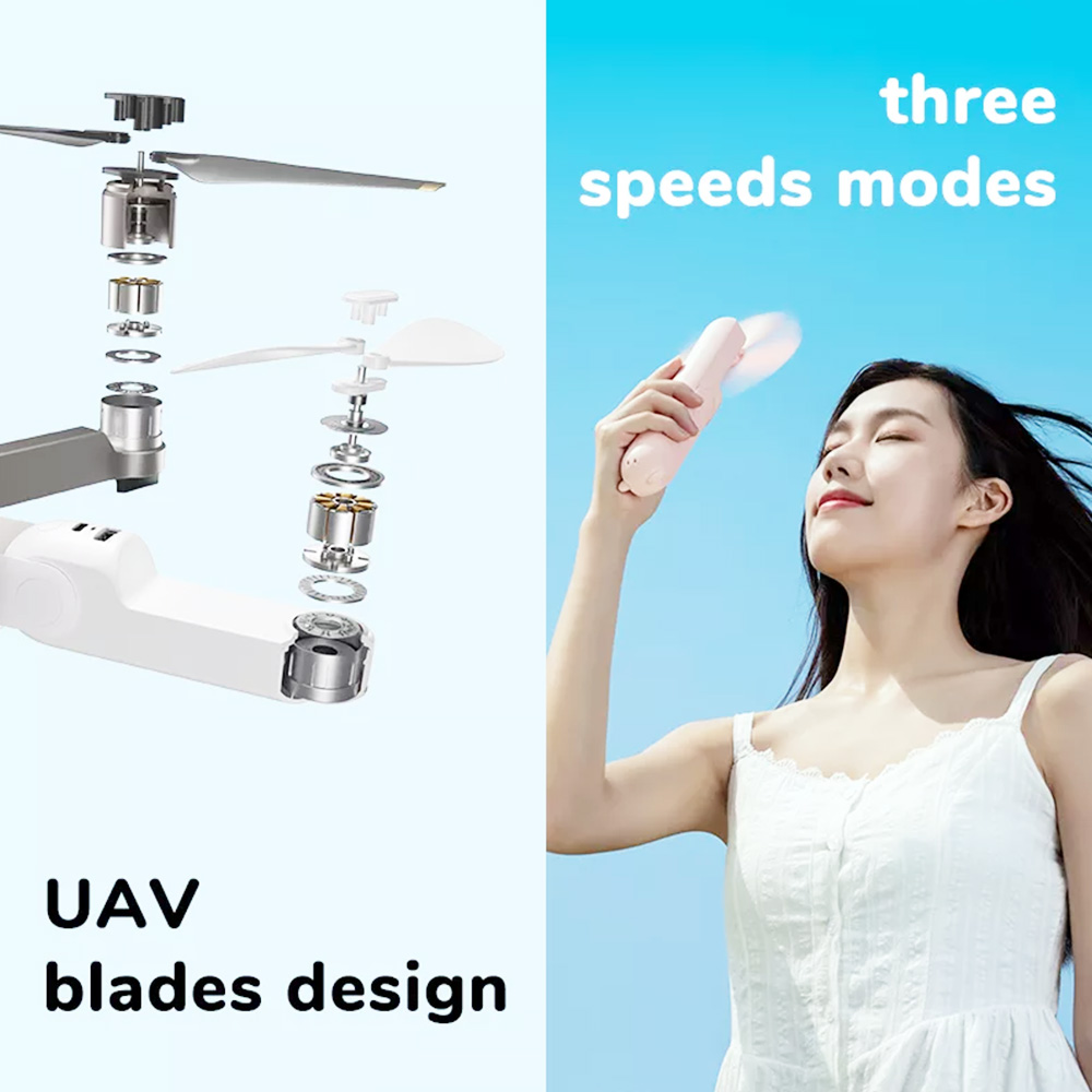 JISULIFE F8 Mini Fan Portable Fan 3 in 1 Multi-functional 2000mAh Bear USB Fan