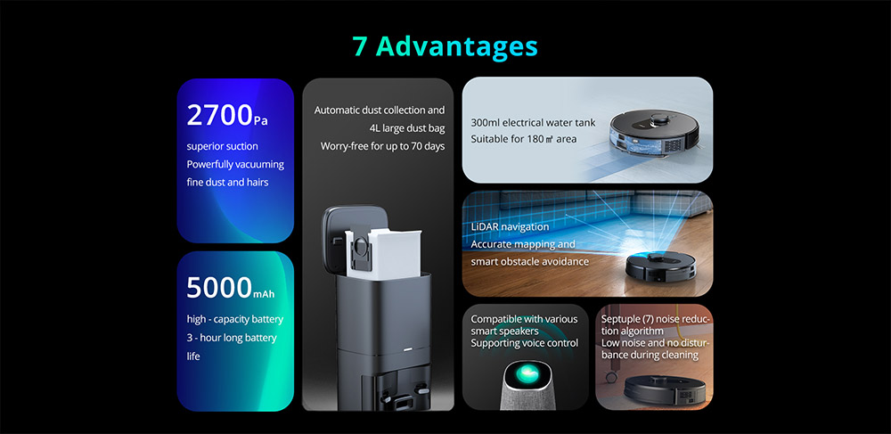 360 S8 Plus Robot Vacuum Cleaner 2700Pa 4L Smart Dust Collection 5000mAh