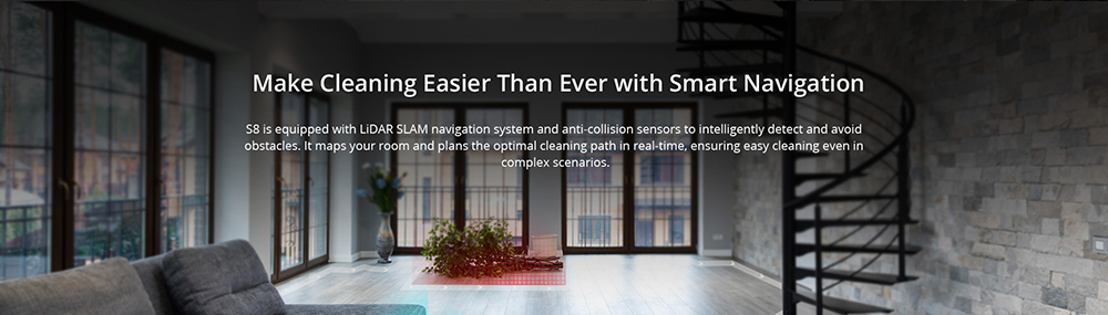 360 S8 Robot Vacuum Cleaner LIDAR SLAM 2700Pa Mop 360ml Dustbin 320ml 3-Level Water Tank Multifloor Map Management Edge