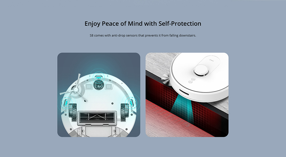 360 S8 Robot Vacuum Cleaner LIDAR SLAM 2700Pa Mop 360ml Dustbin 320ml 3-Level Water Tank Multifloor Map Management Edge