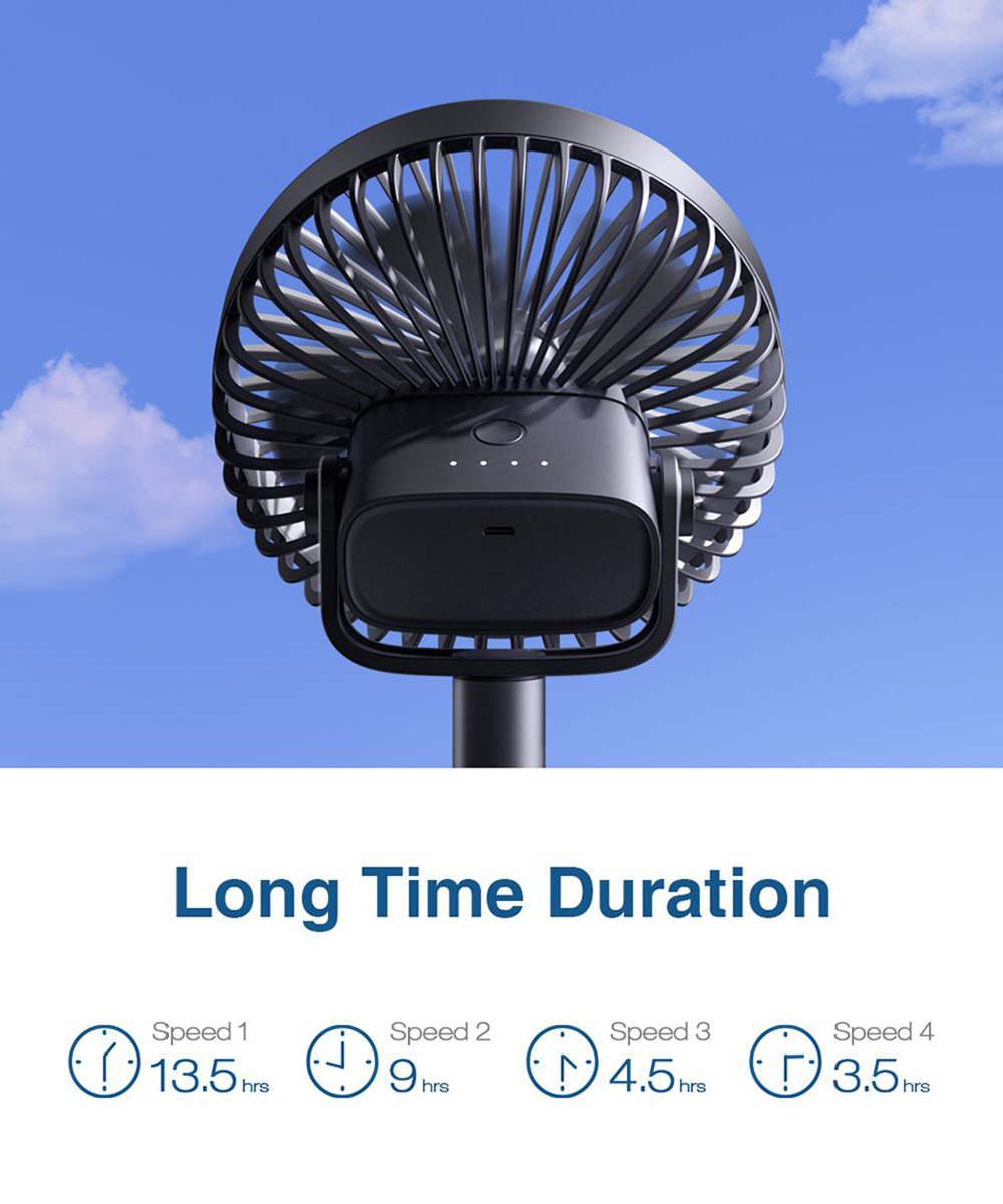 JISULIFE F7B Portable Fan for Home Office Desk Table Clip Fan 4000mAh Battery Usb Rechargeable Silent Fans Ventiladores