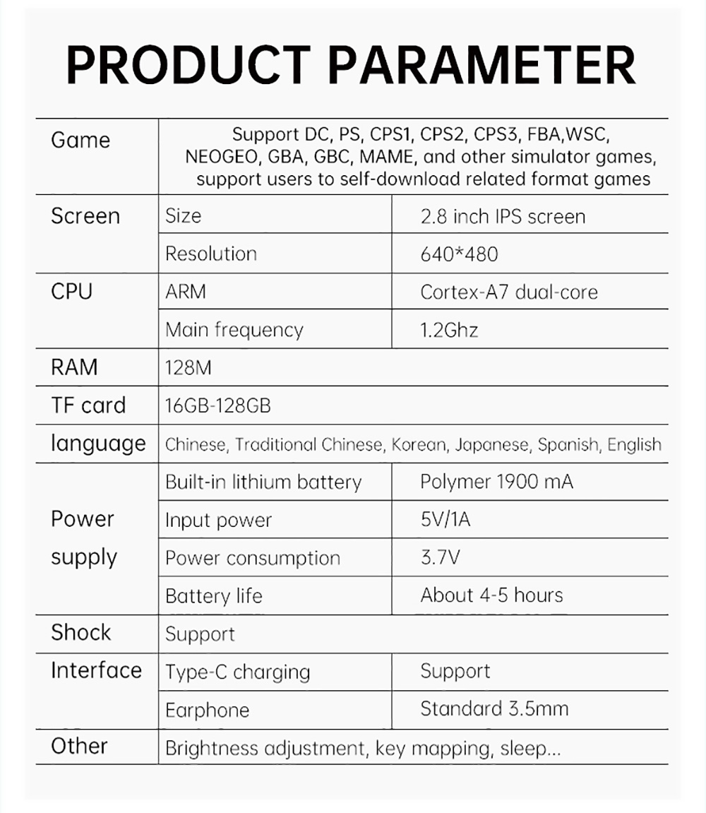 MIYOO Mini 32GB 3000 Games Retro Handheld Game Console DC PS MD SFC MAME WSC Portable Retro Arch Linux System