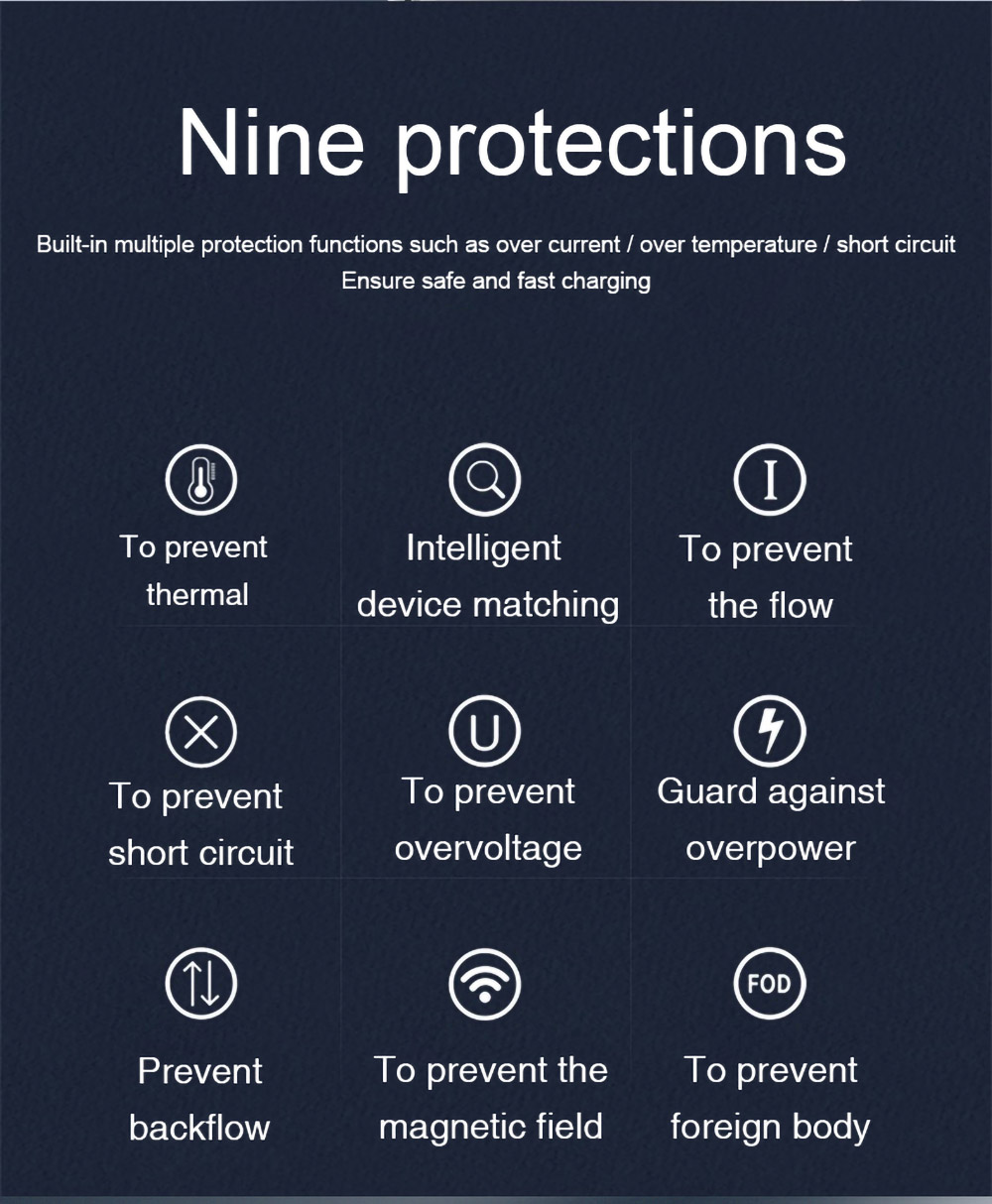 6 in 1 Wireless Charger Mobile Phone Wireless Charging Bracket Earphone Fast Charging - Black