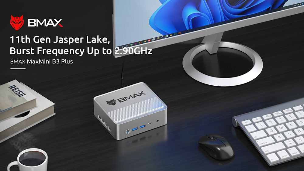 BMAX B3 Plus Intel 11th Jasper Laker N5095 Mini PC 8GB DDR4 RAM 256GB M.2 SSD WiFi5 1000M LAN HDMI Type-C Windows11