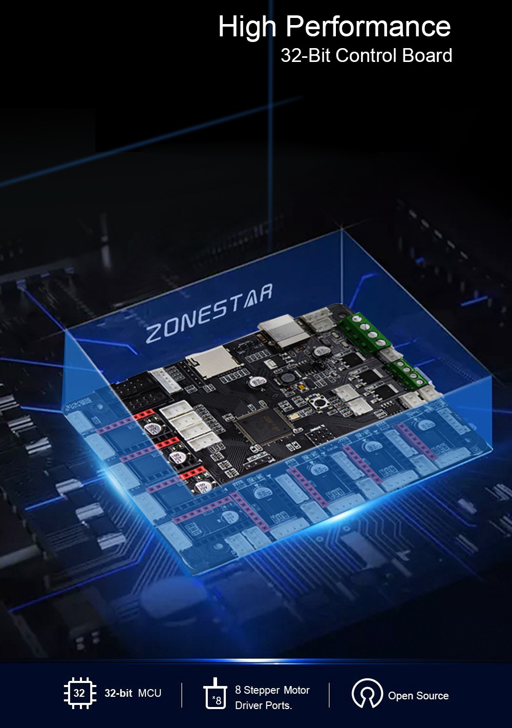 Zonestar Z9V5 MK3 4 Extruders Multicolor 3D Printer, Auto Leveling, Magnetic Bed, Resume Printing, 300*300*400mm