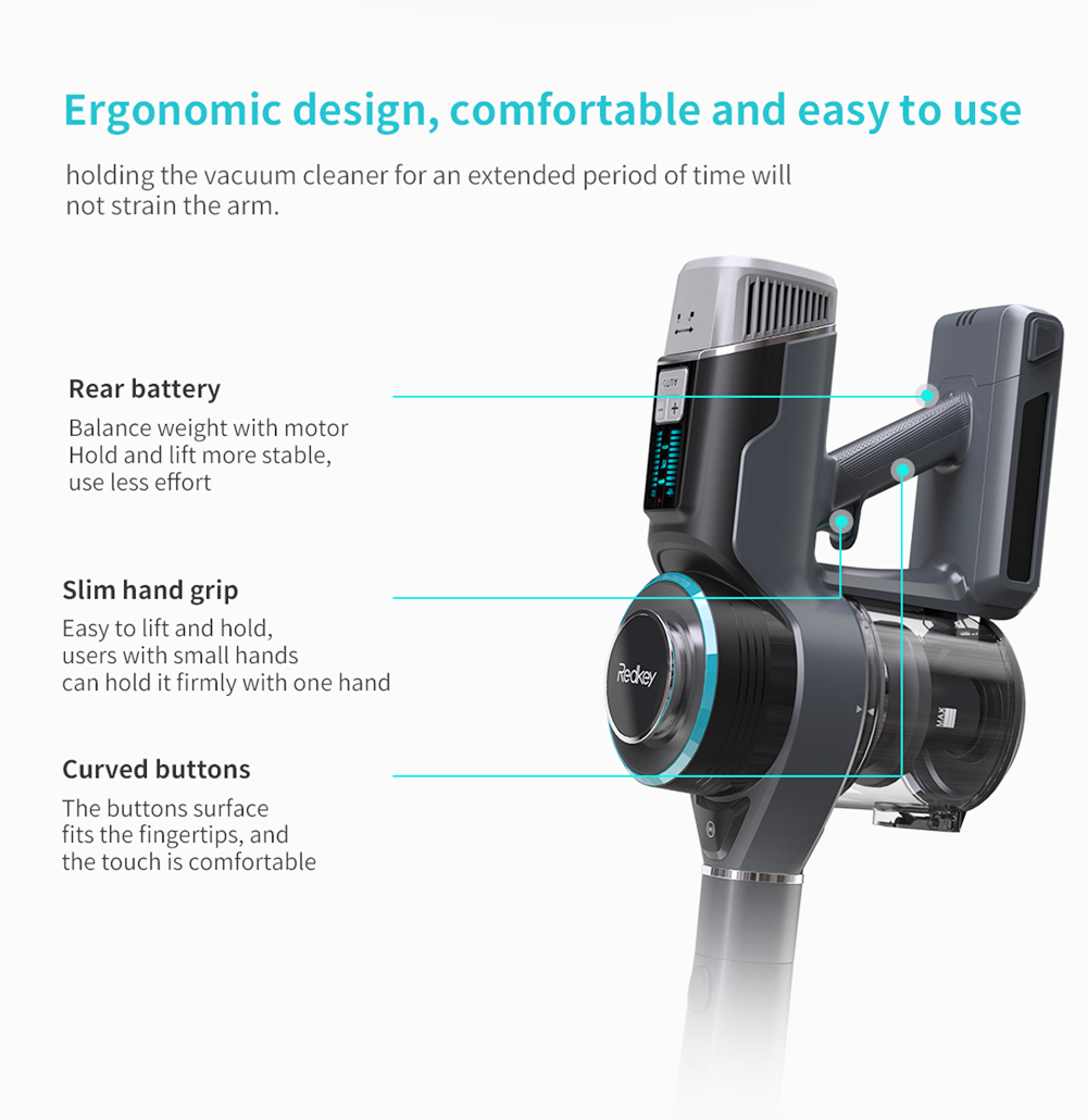 Redkey F10 Cordless Vacuum Cleaner Handheld Wireless Foldable Vacuum Cleaner ortable Cordless 23kPa Carpet Cleaner