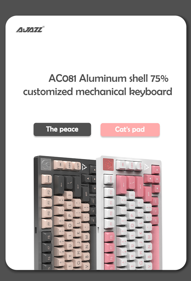 AJAZZ AC081 Hot-swappable Wired Mechanical Gaming Keyboard with Mute Switch Anti-Ghosting for Laptop PC