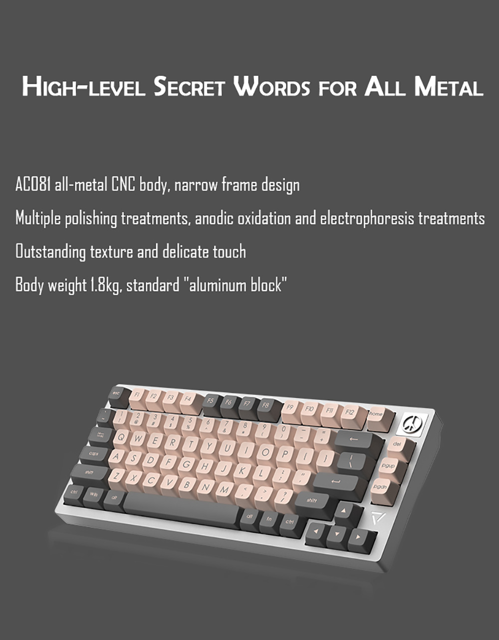 AJAZZ AC081 Hot-swappable Wired Mechanical Gaming Keyboard with Mute Switch Anti-Ghosting for Laptop PC