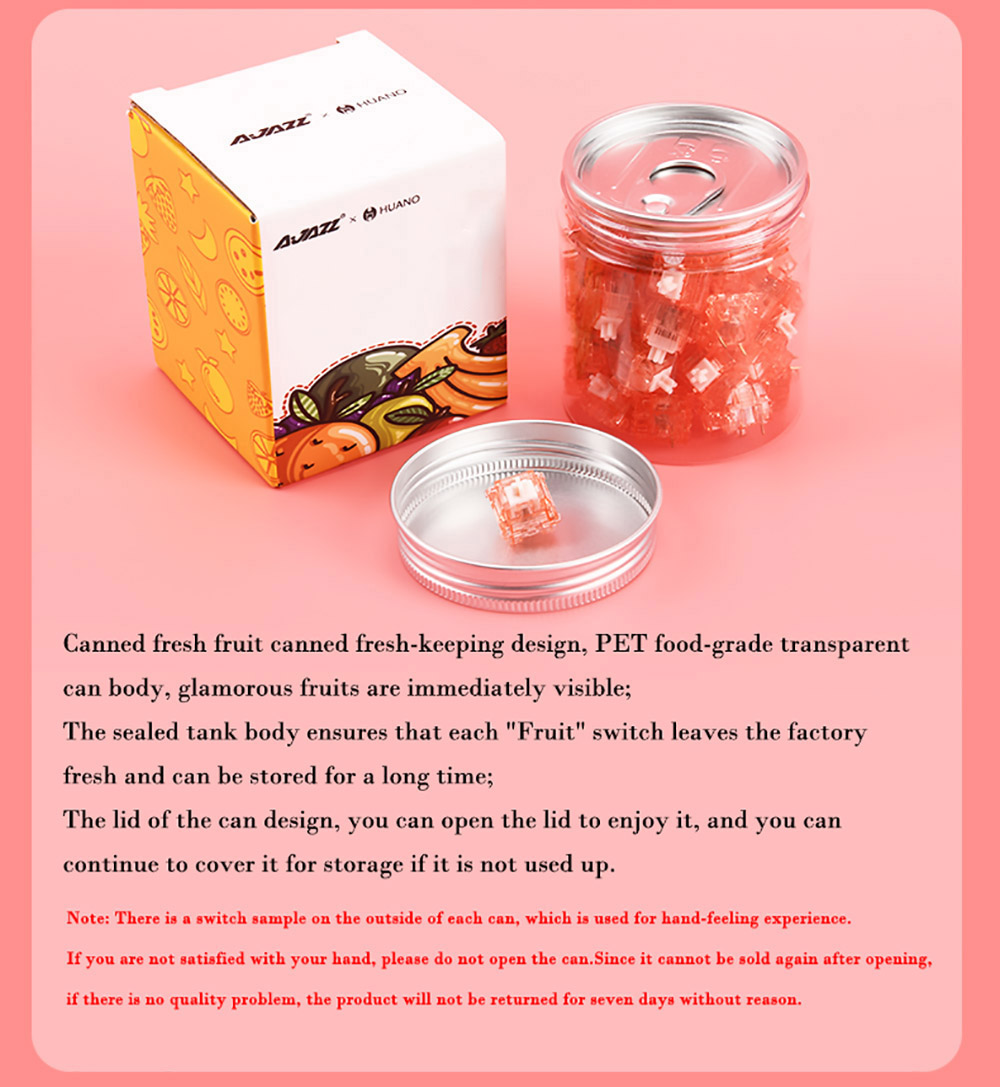 Ajazz Customized Fruit Switch Banana Switch Set for Keyboard DIY 45+1 Pieces