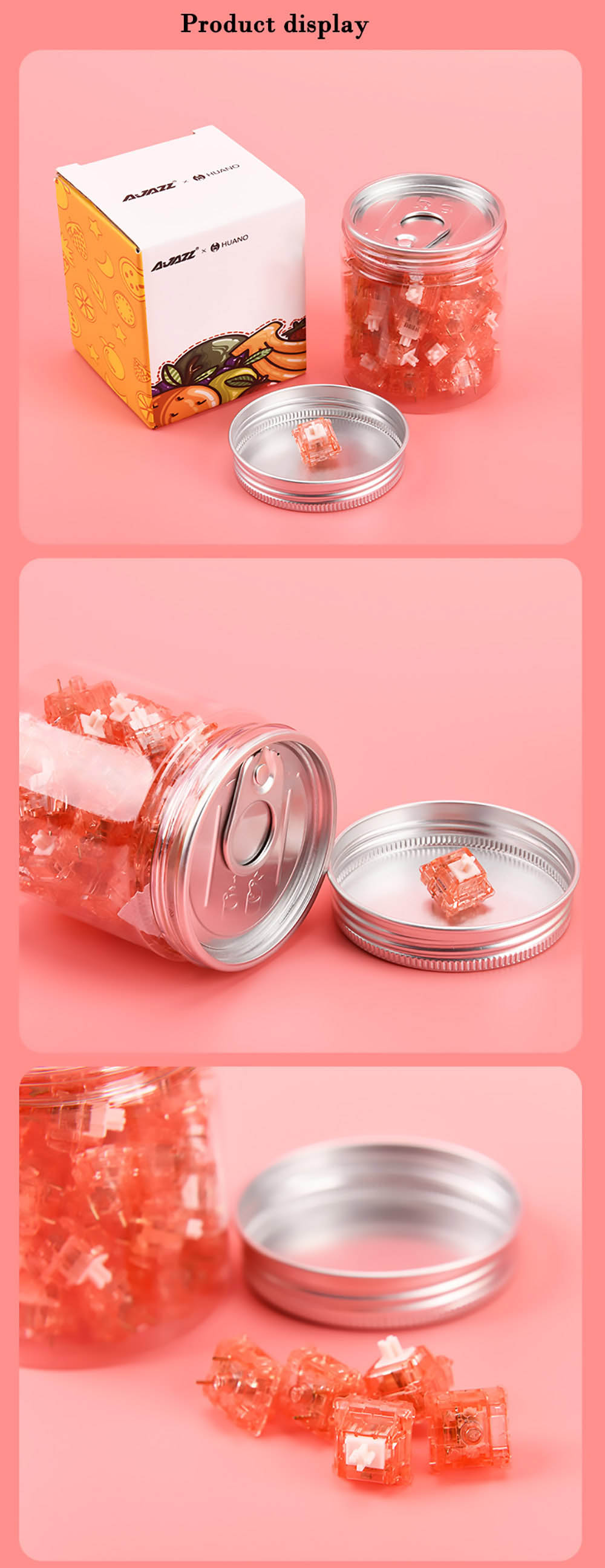 Ajazz Customized Fruit Switch Banana Switch Set for Keyboard DIY 45+1 Pieces