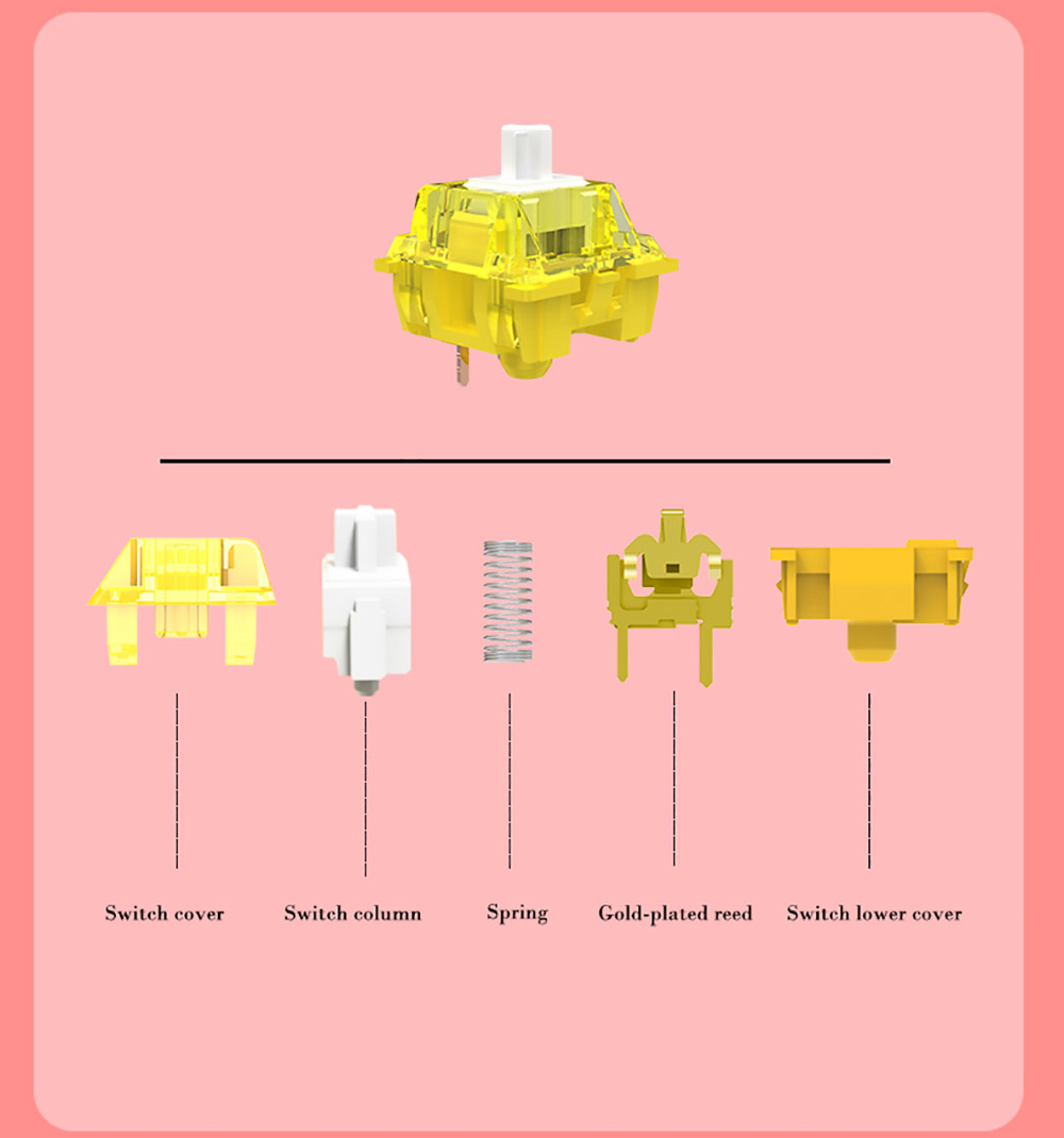 Ajazz Customized Fruit Switch Peach Switch Set for Keyboard DIY 45+1 Pieces