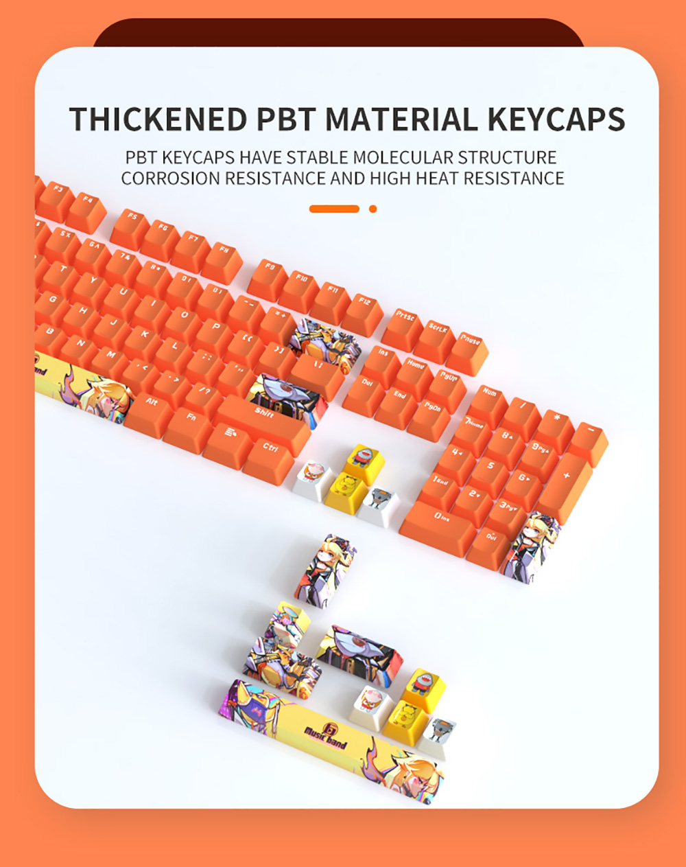 Ajazz Dye-Sublimation PBT Keycaps 9 Keycaps Keyboard Accessories