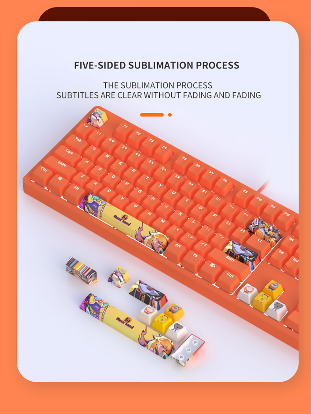 Ajazz Dye-Sublimation PBT Keycaps 9 Keycaps Keyboard Accessories