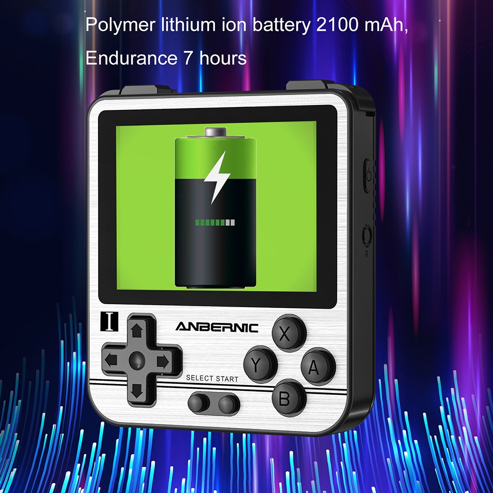 Anbernic RG280V Retro Handheld Game Console RAM 512MB 2.8 Inch IPS Screen 4770 Dual CPU Add 32GB TF Card Silver