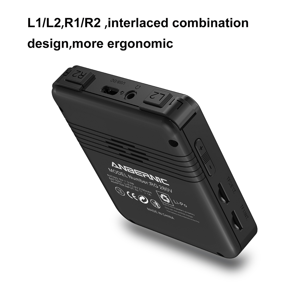 Anbernic RG280V Retro Handheld Game Console RAM 512MB 2.8 Inch IPS Screen 4770 Dual CPU Add 32GB TF Card Silver