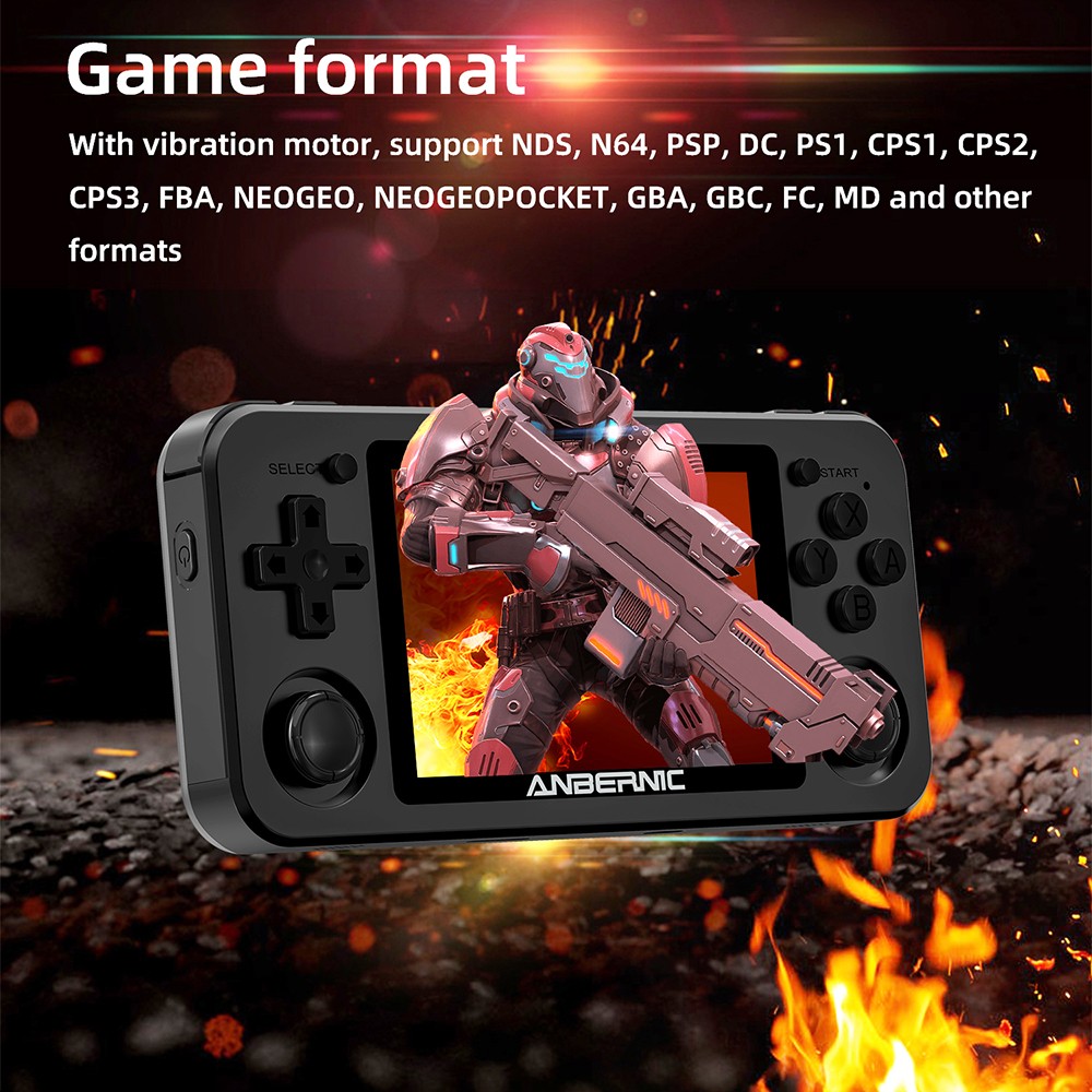 Anbernic RG351M Portable Game Console Pocket Game Player 3.5'' IPS Screen Open Source Linux System 64GB Matte Black