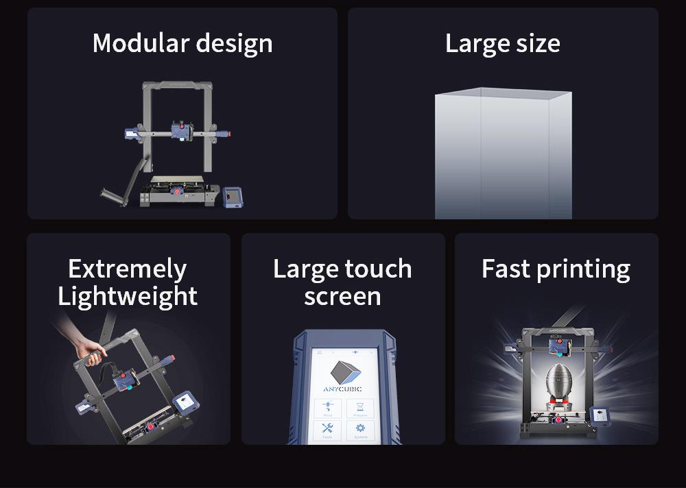 Anycubic Kobra 3D Printer, Auto Leveling, Stepper Drivers, 4.3inch Display, Printing Size 250x220x220mm