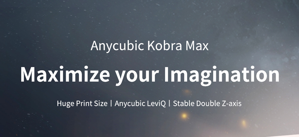 Anycubic Kobra Max 3D Printer, Auto Leveling, Stepper Drivers, 4.3 inch Display, Printing Size 450x400x400mm