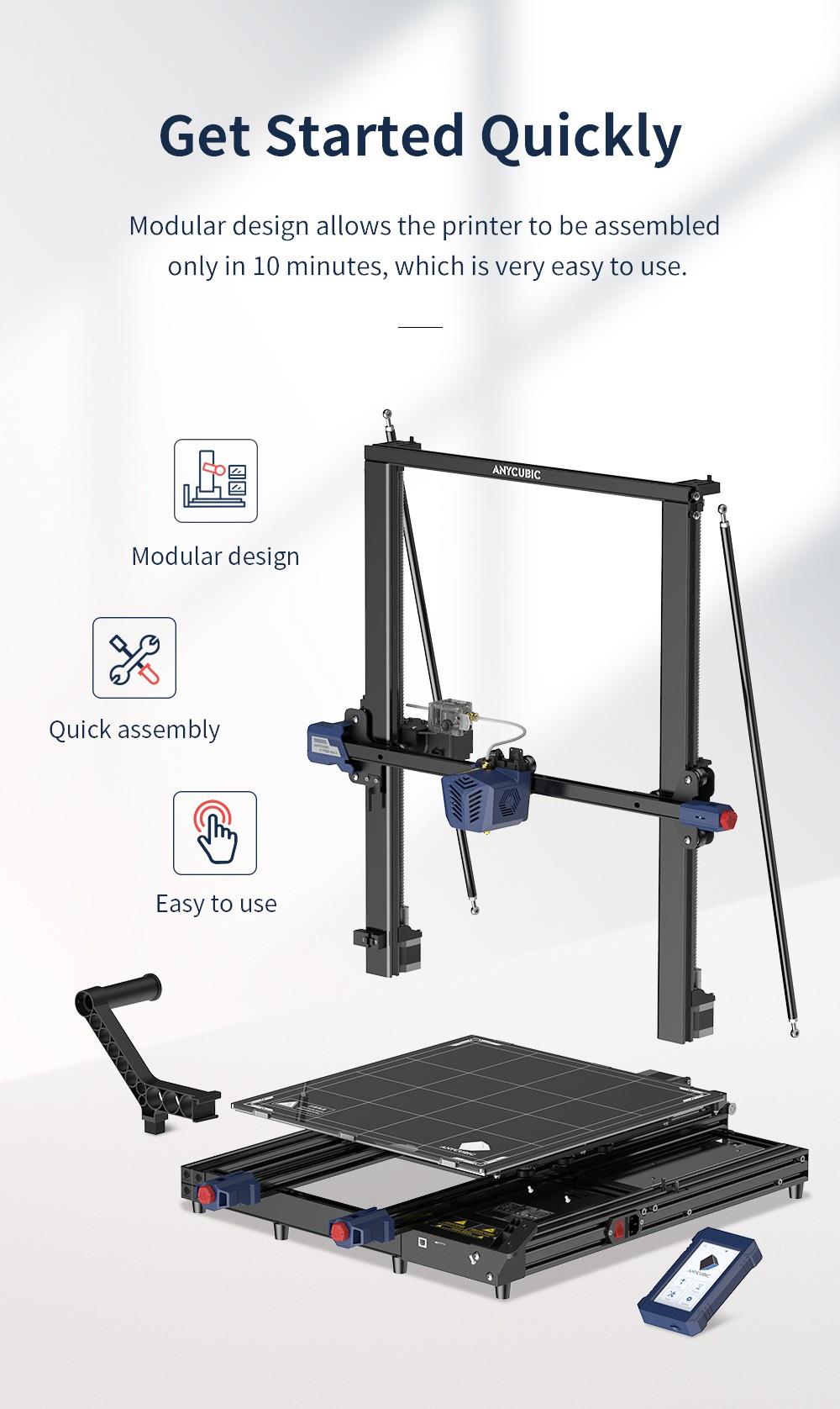 Anycubic Kobra Max 3D Printer, Auto Leveling, Stepper Drivers, 4.3 inch Display, Printing Size 450x400x400mm