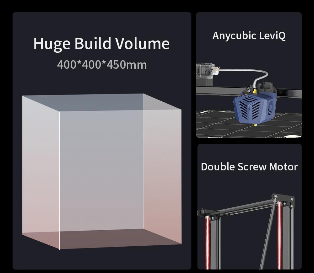 Anycubic Kobra Max 3D Printer, Auto Leveling, Stepper Drivers, 4.3 inch Display, Printing Size 450x400x400mm