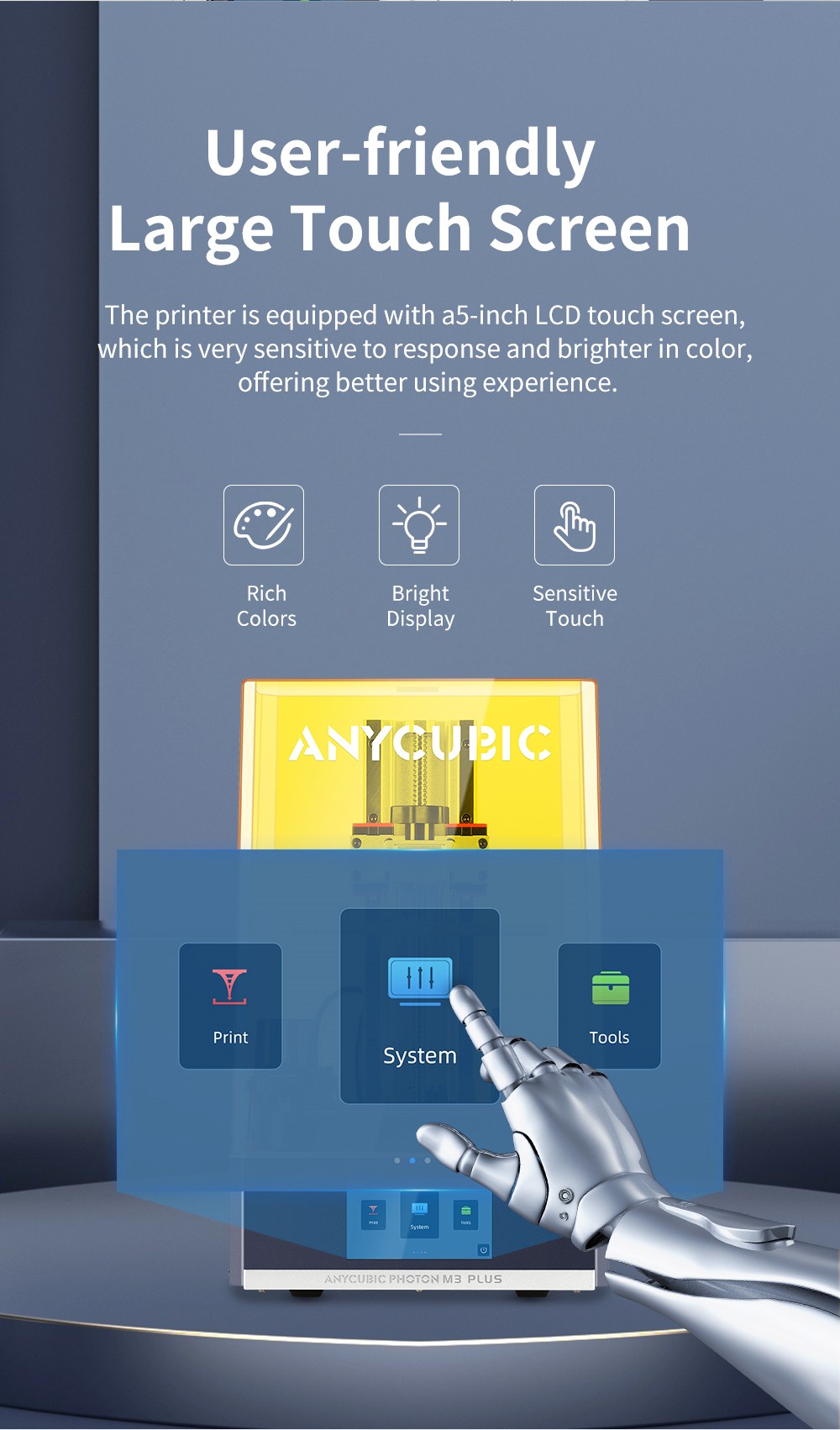 Anycubic Photon M3 Max 3D Printer, 13.6 inch 7K Monochrome LCD Display, Printing Size 300x298x164mm