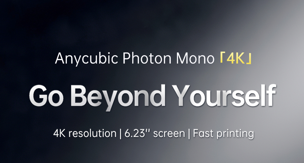 Anycubic Photon Mono 4K LCD SLA Printer, UV Resin 3D Printer, 30-100% UV, Self-developed Slicing Software, Monoc Screen