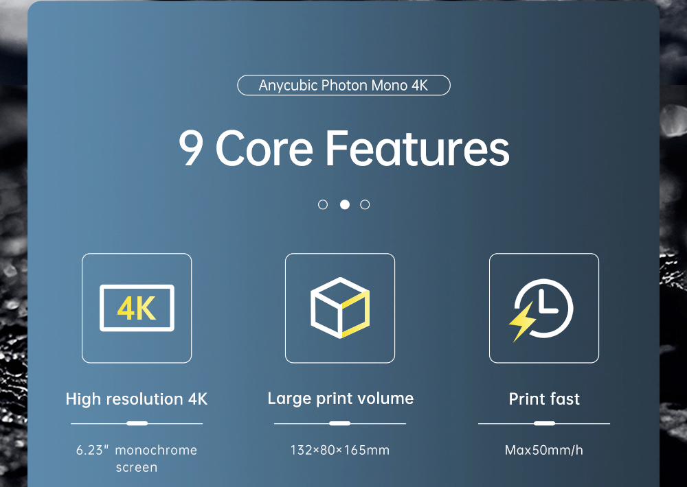 Anycubic Photon Mono 4K LCD SLA Printer, UV Resin 3D Printer, 30-100% UV, Self-developed Slicing Software, Monoc Screen