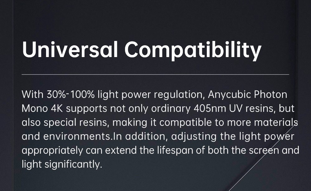 Anycubic Photon Mono 4K LCD SLA Printer, UV Resin 3D Printer, 30-100% UV, Self-developed Slicing Software, Monoc Screen