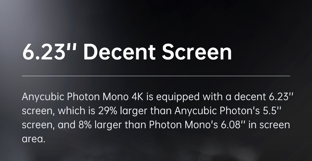 Anycubic Photon Mono 4K LCD SLA Printer, UV Resin 3D Printer, 30-100% UV, Self-developed Slicing Software, Monoc Screen