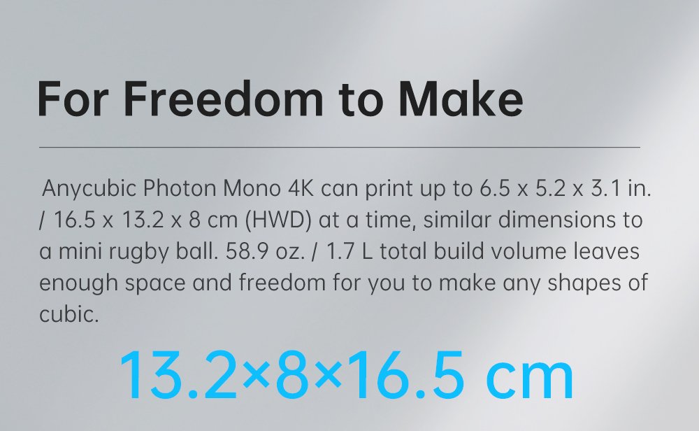 Anycubic Photon Mono 4K LCD SLA Printer, UV Resin 3D Printer, 30-100% UV, Self-developed Slicing Software, Monoc Screen