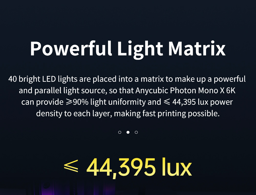 Anycubic Photon Mono X 6K LCD-based SLA Printer, UV Resin 3D Printer, 30-100% UV Power, 40 LED Matrix, 8 cm/hr Printing