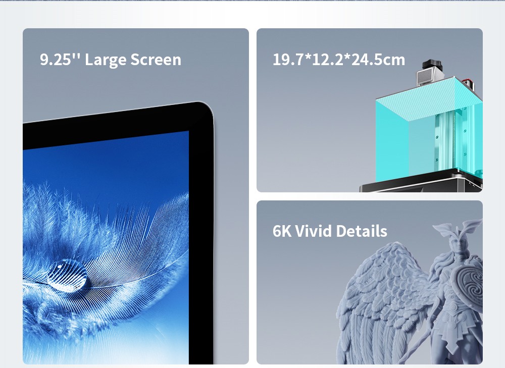 Anycubic Photon Mono X 6K LCD-based SLA Printer, UV Resin 3D Printer, 30-100% UV Power, 40 LED Matrix, 8 cm/hr Printing