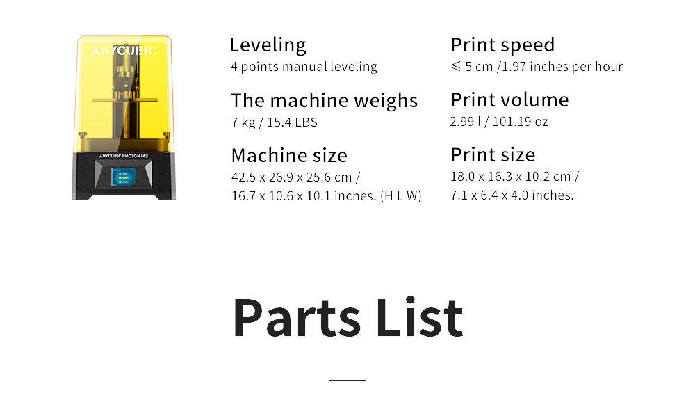Anycubic Photon M3 3D Printer, 7.6 Inch 4K Monochrome LCD Display, Printing Size 180x163x102mm 29 Anycubic Phton M3 3D Printer, 7.6 inch 4K Monochrome LCD Display, Printing Size 180x163x102mm