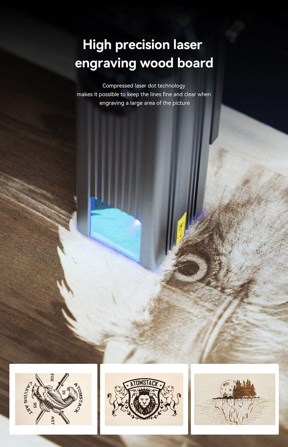 Atomstack P7 M40 40W Portable Laser Engraving Machine Desktop CNC Laser Cutting Machine Engraving Area 200x200mm