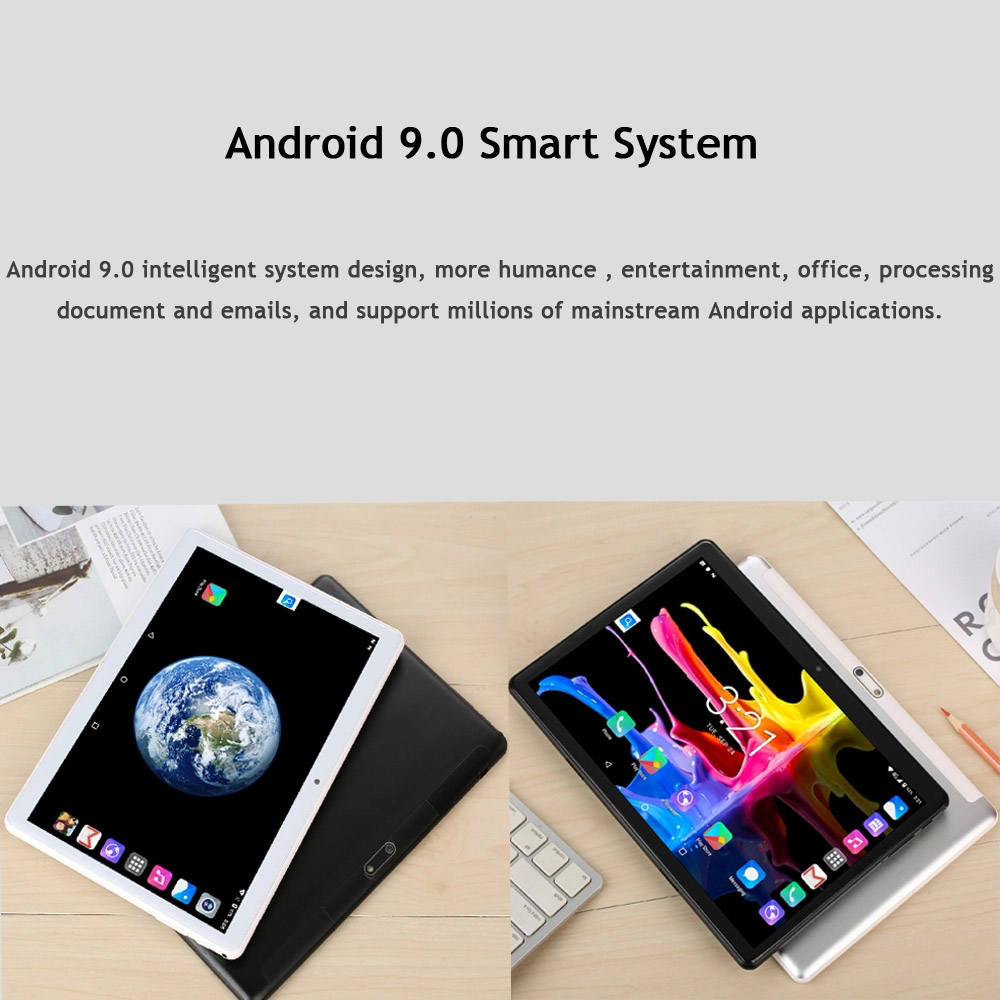 BDF S10 Tablet PC 10.1 Inch Quad Core Android 9.0 2GB/32GB Google Play WiFi Bluetooth 4G Phone Calling EU Plug - Pink