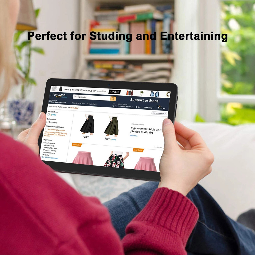 BDF S10 Tablet PC 10.1 Inch Quad Core Android 9.0 2GB/32GB Google Play WiFi Bluetooth 4G Phone Calling EU Plug - Pink