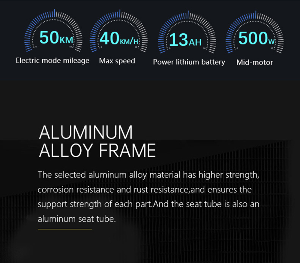 BEZIOR XF800 13Ah 48V 500W MID MOTOR Electric Bicycle 26inch 40km/h Max speed Max Load 90KG