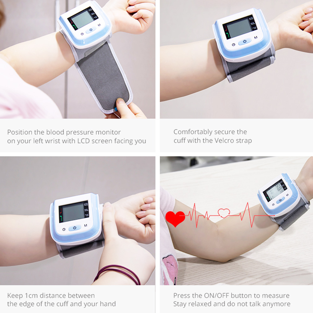 BOXYM BPW1 Wrist Blood Pressure Monitor Automatic Blood Pressure Meter Sphygmomanometers Tonometer Home Health