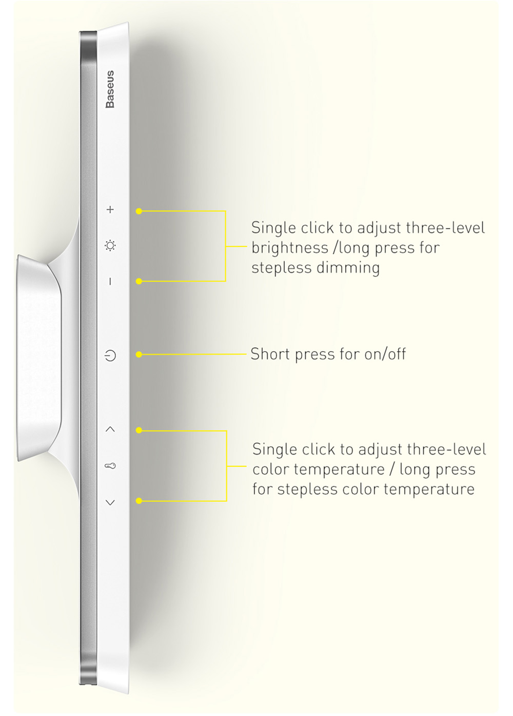 Baseus 1800mAh Battery Magnetic Stepless Dimming Charging Desk Lamp Pro with No Blue Light Hazard Rotation Design - Gray